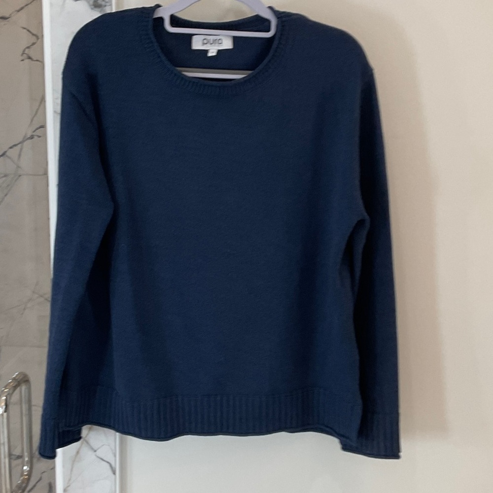 PuraCashmere Everyday Cotton Crew - Starling - M